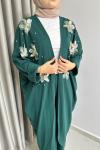 Cemre Kimono Pantolonlu Takım  Zümrüt